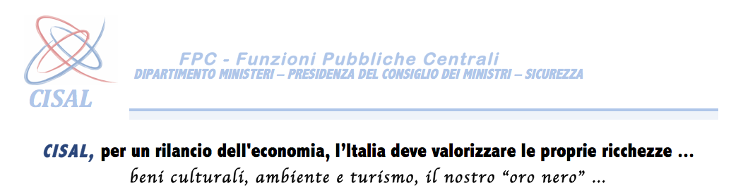 Cisal: per un rilancio dell'economia, l'Italia deve valorizzare le proprie ricchezze