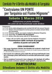 Tirrenica: manifestazione del 1 Marzo sulla SS Aurelia per chiedere un ponte sul Fiume Mignone