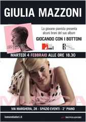 Domani a Milano la pianista Giulia Mazzoni presenta il suo disco "Giocando con i bottoni"
