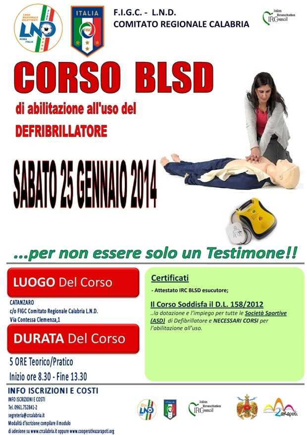 Lega Nazionale Dilettanti e Cooperativa Zarapoti: Corso di primo soccorso con defibrillazione