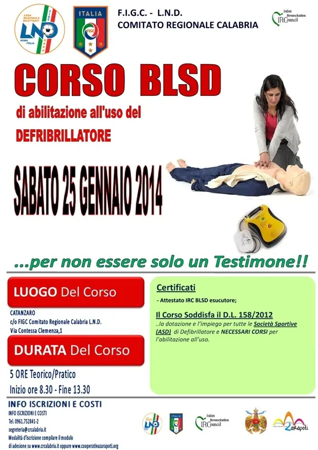 Lega Nazionale Dilettanti e Cooperativa Zarapoti: Corso di primo soccorso con defibrillazione