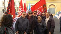 Telecom, in corso il presidio unitario a Montecitorio