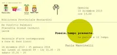 Sabato l'inaugurazione della mostra "Poesia, tempo presente. La parola e il tempo"