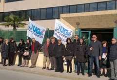 Lavoratori Telecom Italia in protesta contro le societarizzazioni