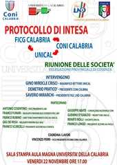 Protocollo d'intesa Università UNICAL, FIGC, CONI