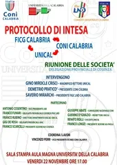 Protocollo d'intesa Università UNICAL, FIGC, CONI