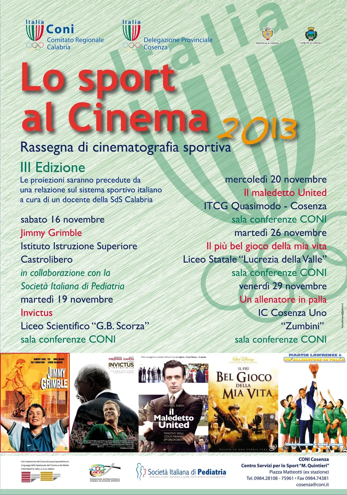 CONI, ha preso il via la terza edizione di "Lo sport al cinema", rassegna di cinematografia sportiva
