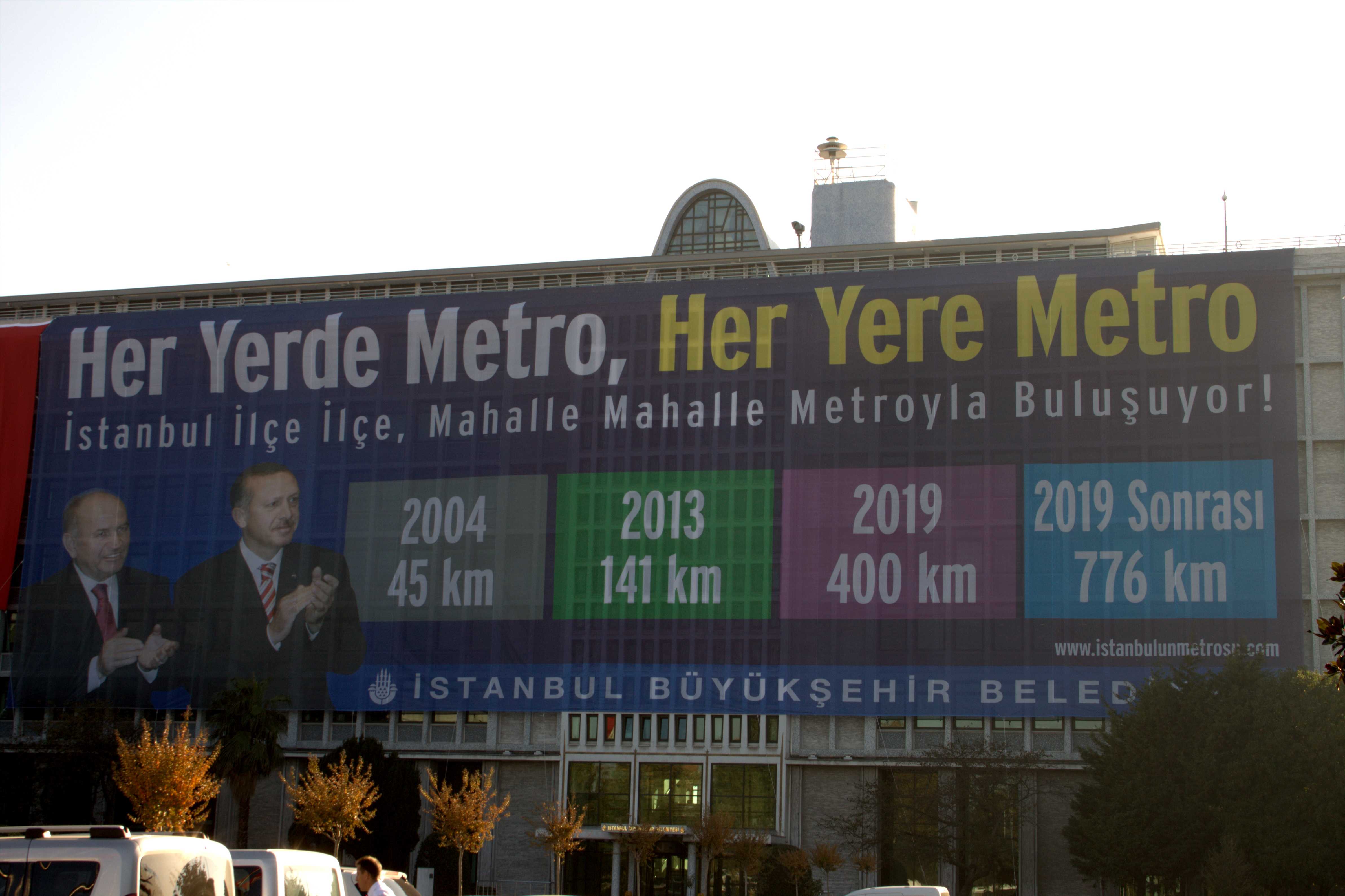 La metro di Istanbul, marketing elettorale
