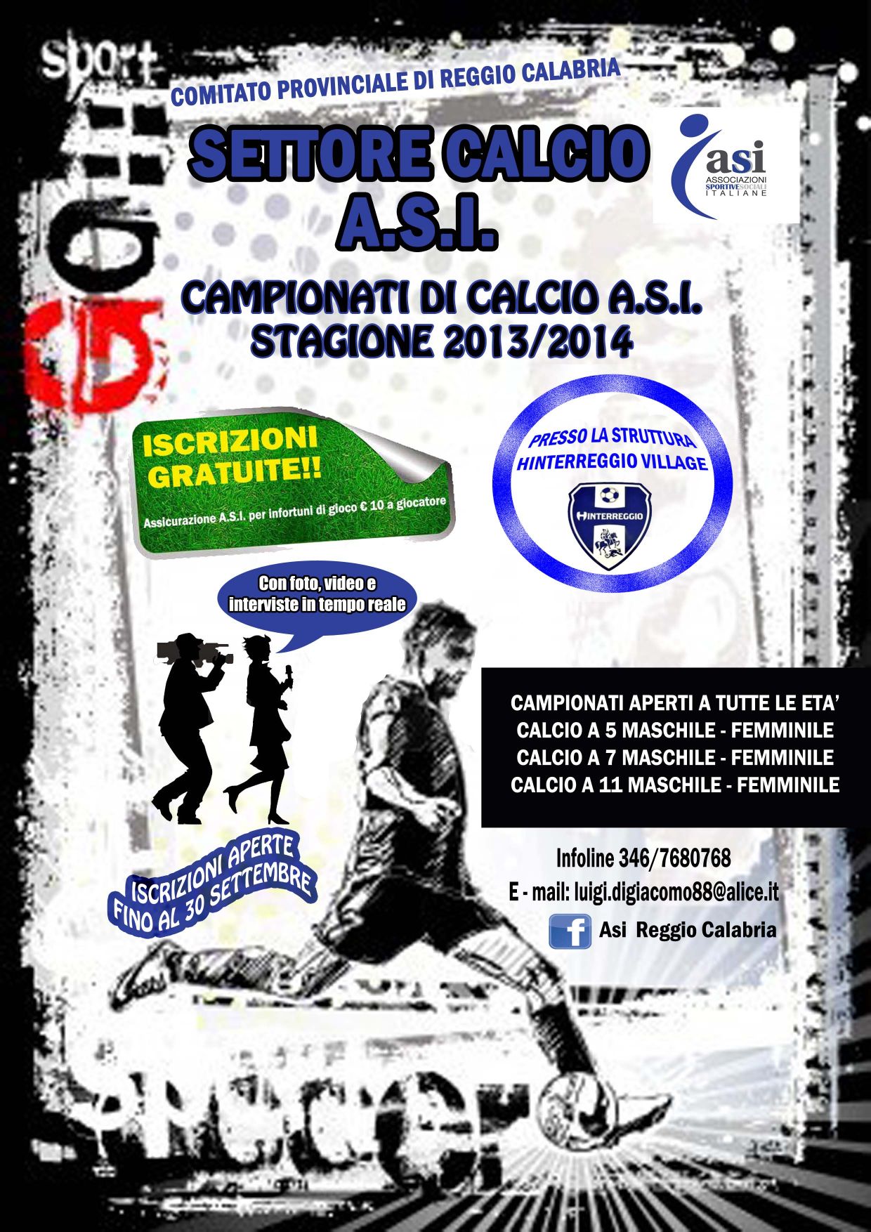 Al via i nuovi campionati di calcio A.S.I "iscrizioni gratuite"