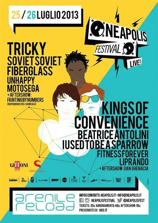 Neapolis Festival: Tricky e Kings of Convenience in concerto