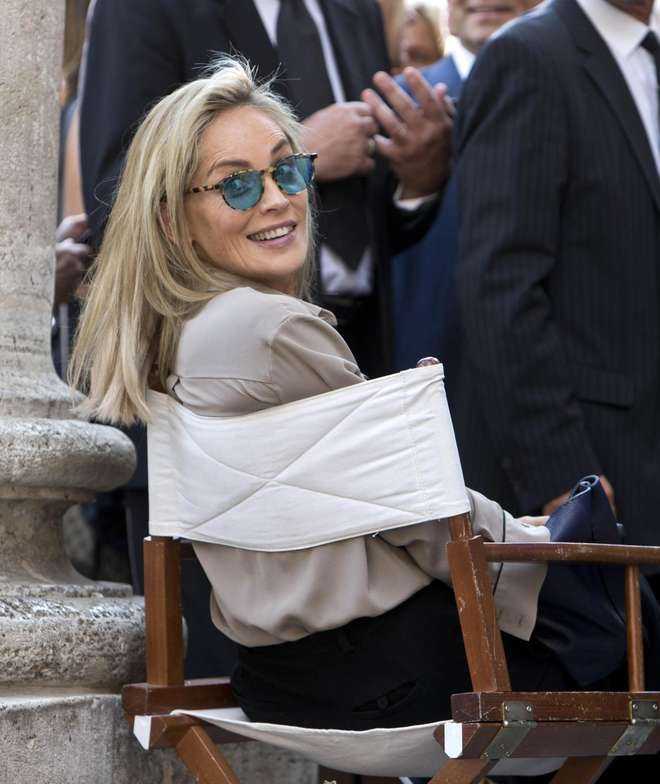 Sharon Stone è a Roma sul set "Un ragazzo d'oro", nuovo film di Pupi Avati