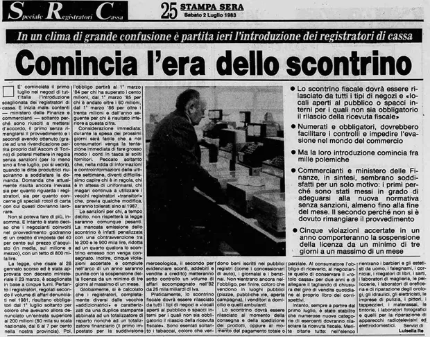 Scontrino fiscale: 30 anni dalla sua entrata in vigore