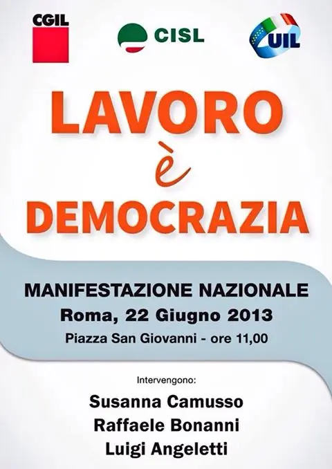 854 dipendenti TNT gridano: "LAVORO E' DEMOCRAZIA"