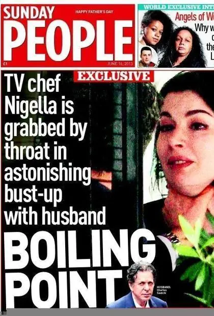 La chef Nigella Lawson aggredita dal marito