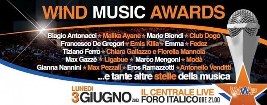 Wind Music Awards 2013 da Roma: si premia la musica italiana da Baglioni,Ligabue fino a Renato Zero