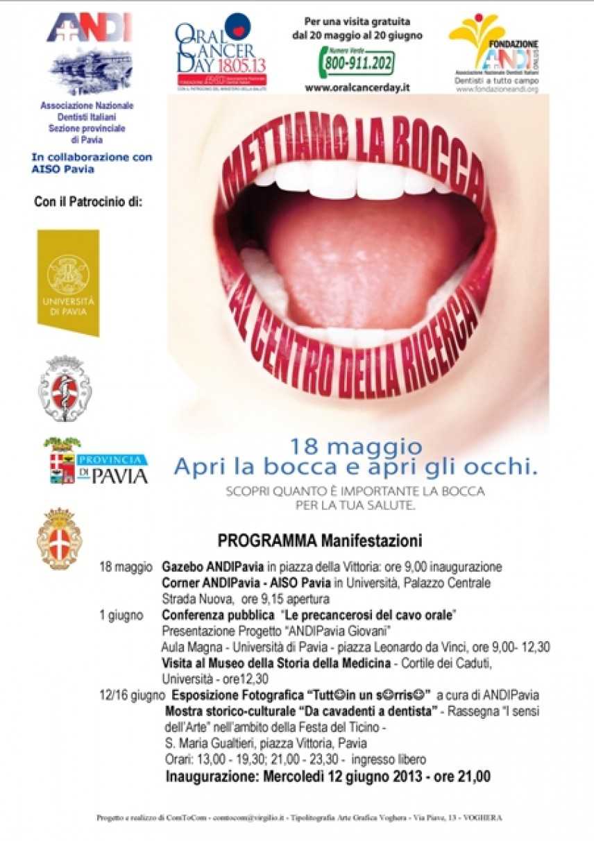 ANDIPavia presenta Oral Cancer Day: mese dedicato alla prevenzione dei tumori del cavo orale