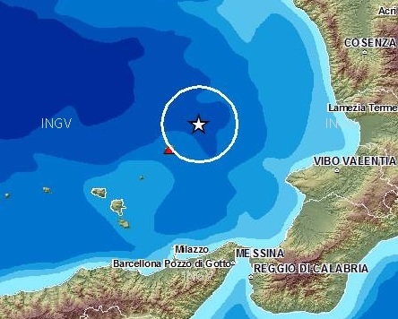 Terremoto al largo della Costa occidentale Calabrese