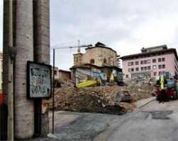 L'Aquila: demolizioni senza acqua, cittadini preoccupati per le polveri
