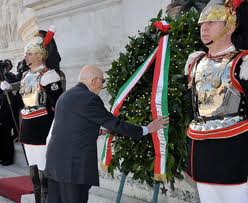 Roma, Napolitano all'altare della Patria