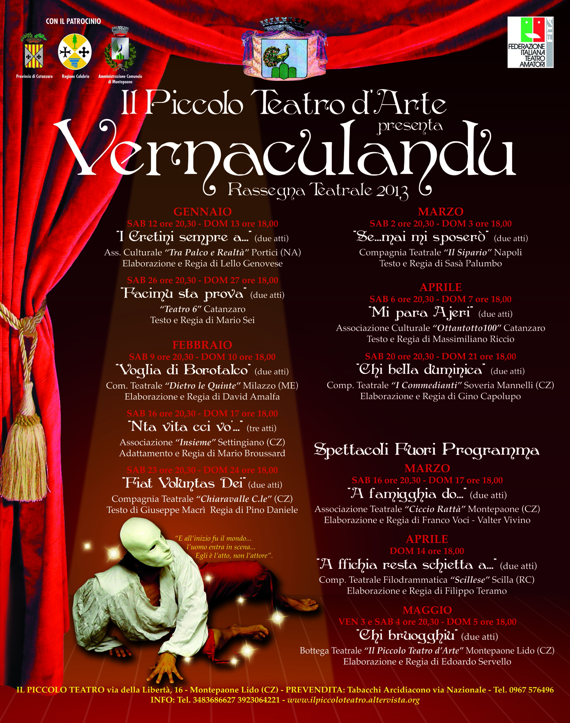 Piccolo Teatro d'arte di Montepaone e la sua tradizionale rassegna teatrale