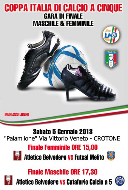 A Crotone le finali di Coppa Italia Calcio a 5, maschile e femminile