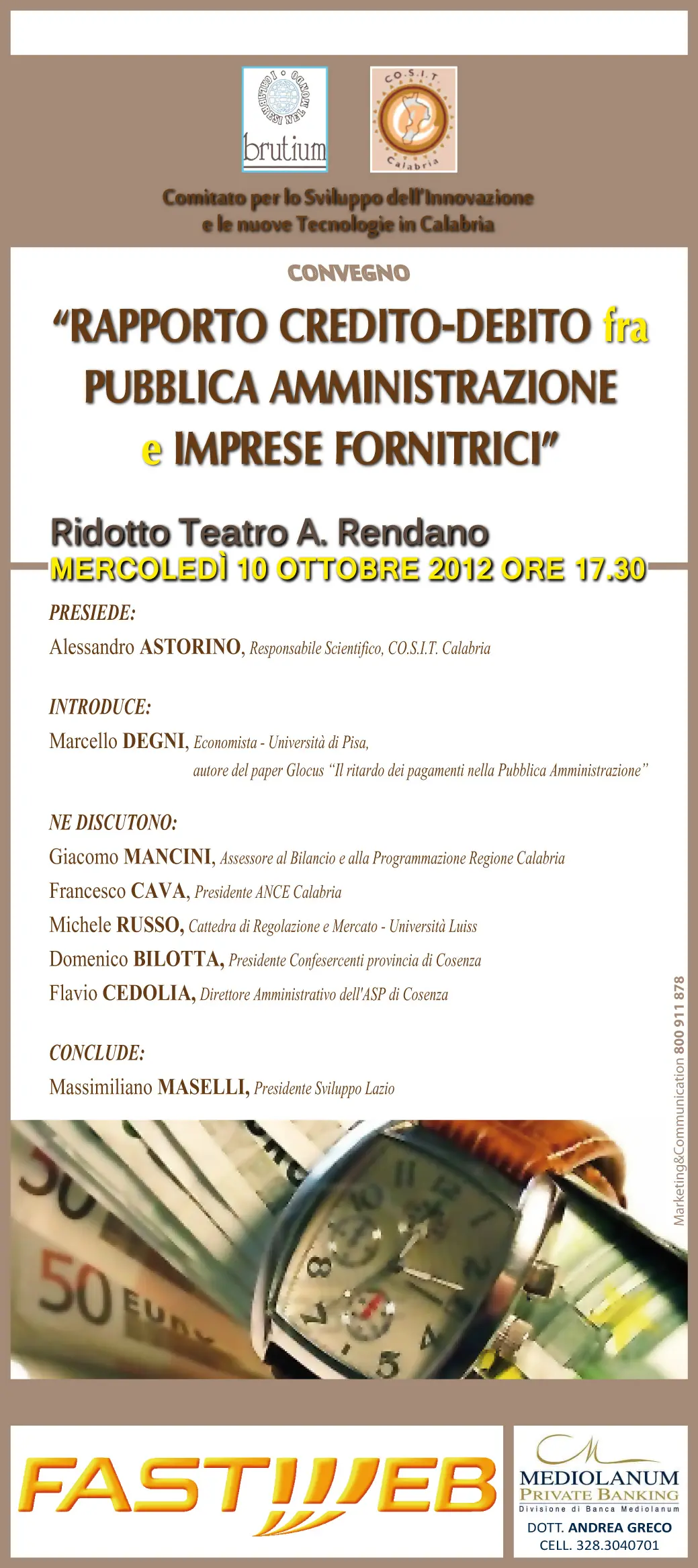 Convegno "Rapporto credito-debito fra Pubblica Amministrazione e imprese fornitrici"