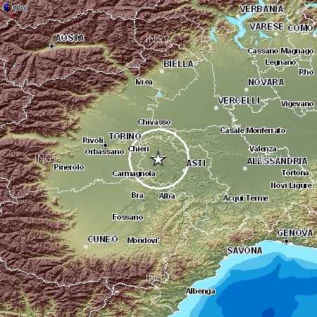 Piemonte: nel week-end il terremoto raggiunge l'Astigiano