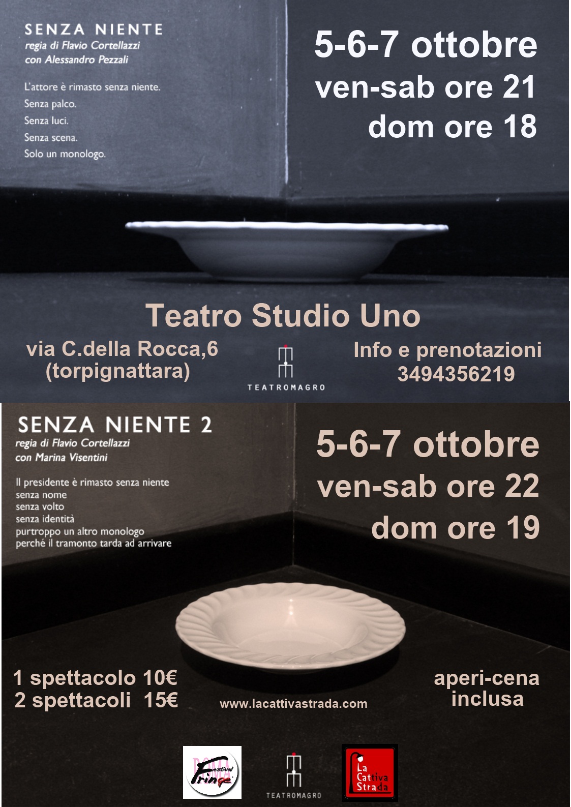 Senza Niente 1/L'Attore in scena al Teatro Studio Uno