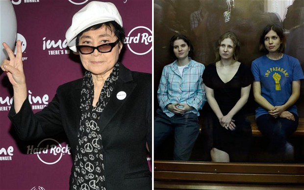 Pussy Riot: nessun pentimento. Riceveranno il premo per la pace da Yoko Ono