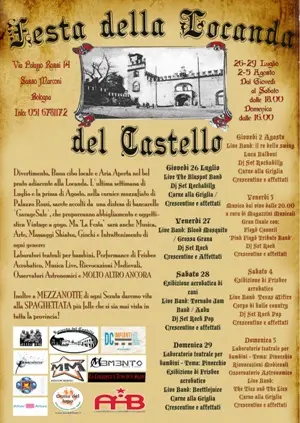 Bologna, al via la "Festa della locanda del castello" con arte, musica, divertimento e spettacoli