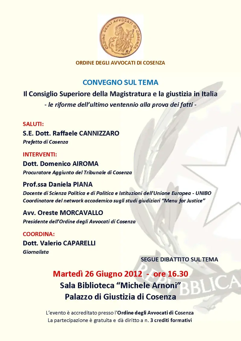Convegno al Tribunale di Cosenza