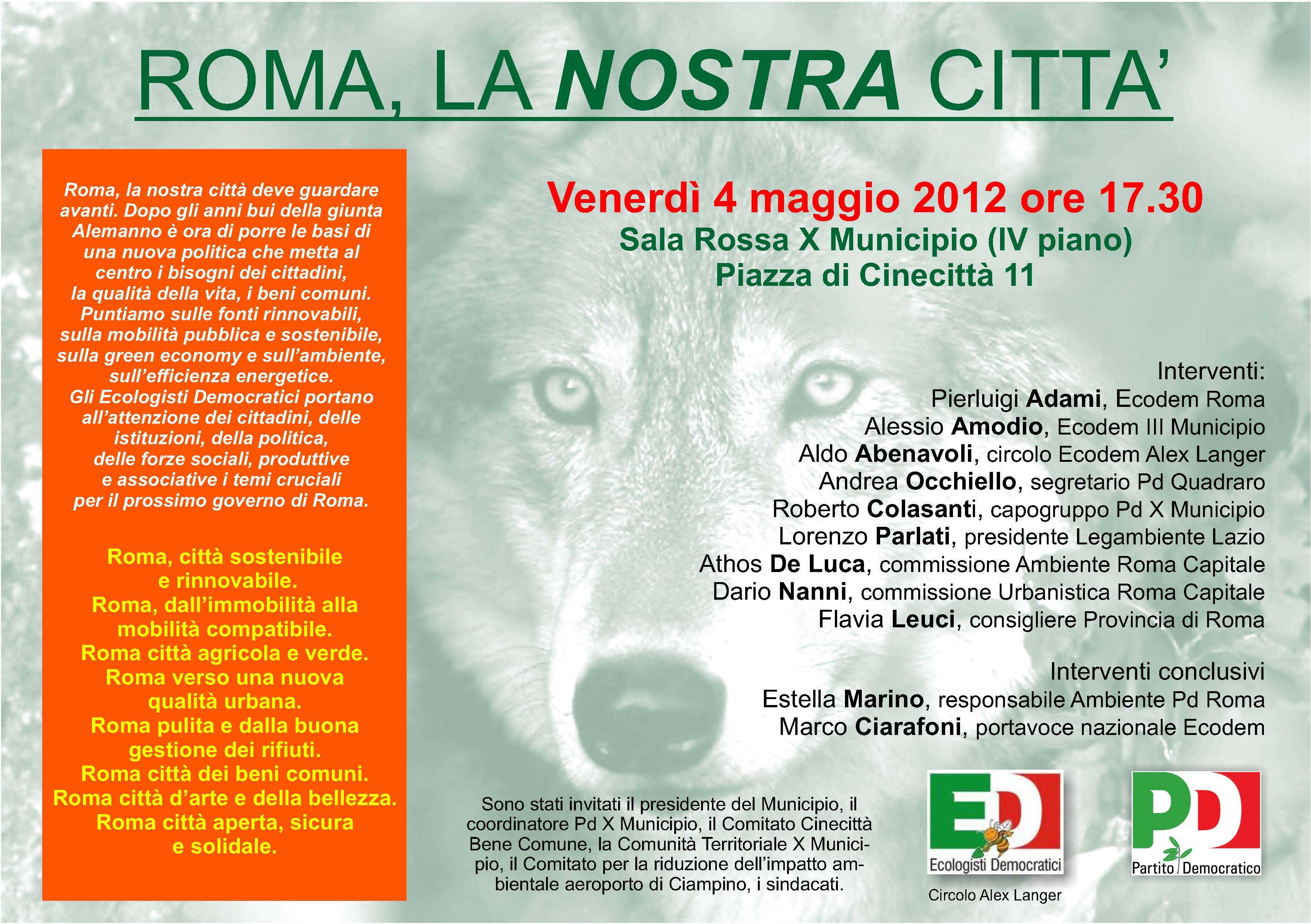 Convegno Ecologisti Democratici Roma 4 maggio 2012
