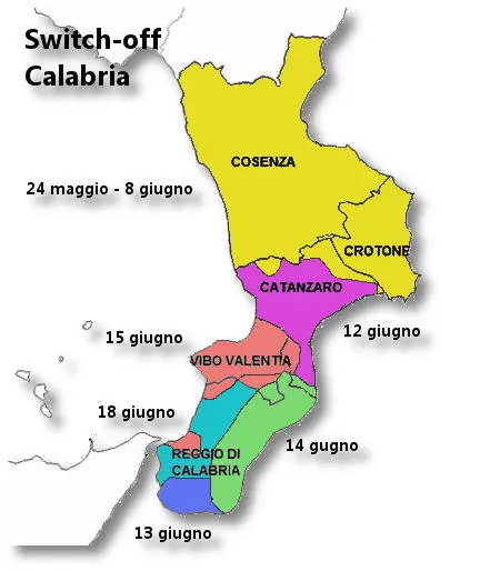 Digitale terrestre Calabria: il calendario del passaggio allo switch-off