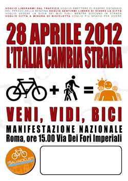 Salvaiciclisti, la prima 'bicifestazione' a Roma il 28 aprile