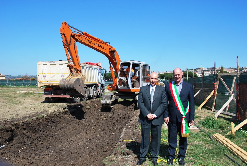 Posta la prima pietra della piscina di Tarquinia