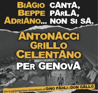 Grillo, Celentano e Antonacci insieme per Genova