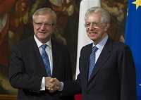 Rehn:"Scelte difficili, l'Ue  sosterrà l'Italia"