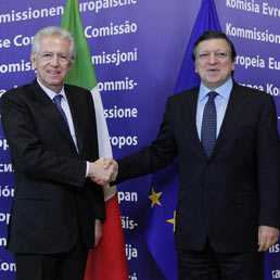 Mario Monti impegnato nella prima sfida europea. Barroso: "L'Italia può farcela!"