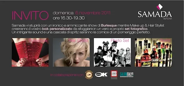 Burlesque, Hair & Make Up Styling, Spritz e Dj Set da Samada Verona