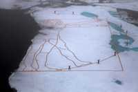 Greenpeace, al Polo Nord l'Uomo Vitruviano che si scioglie