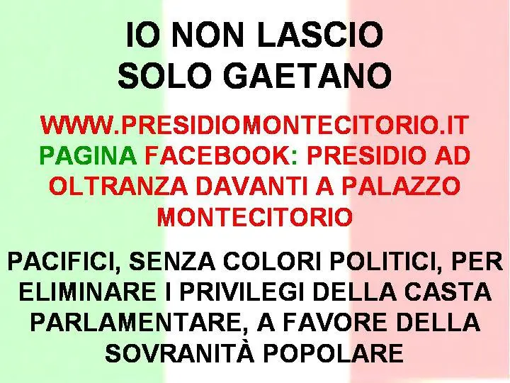 Gaetano Ferrieri in sciopero della  fame dal 4 giugno, da solo contro i privilegi della casta