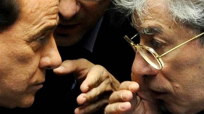 Silvio Berlusconi e l'amico Umberto Bossi