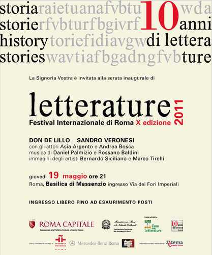 Decima Edizione di "LETTERATURE" Festival Internazionale di Roma