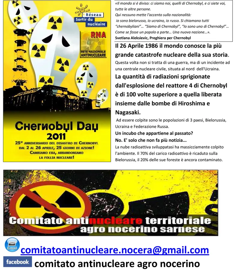 Pericolisità dell'energia nuclerae Nocera Inferiore