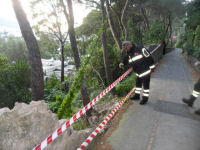 Dramma evitato, crolla parapetto in strada sui Faraglioni