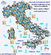 Allerta meteo:"Freddo e maltempo centro-sud Italia"
