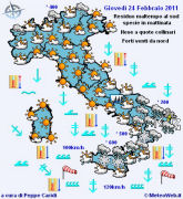 Allerta meteo:"Freddo e maltempo centro-sud Italia"