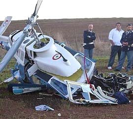 Barletta: precipita elicottero, un morto carbonizzato
