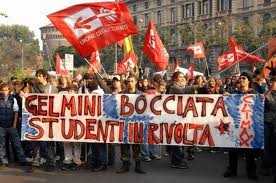 Oggi cortei di studenti in piazza contro la riforma Gelmini