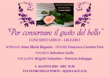 Squillace, concerto lirico-leggero "Per conservare il gusto del bello"